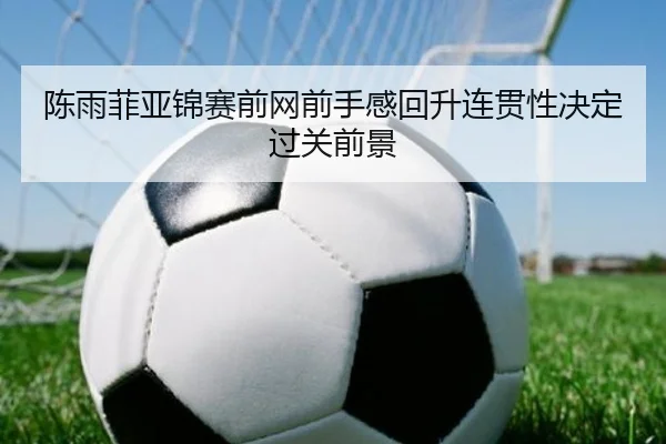 陈雨菲亚锦赛前网前手感回升连贯性决定过关前景